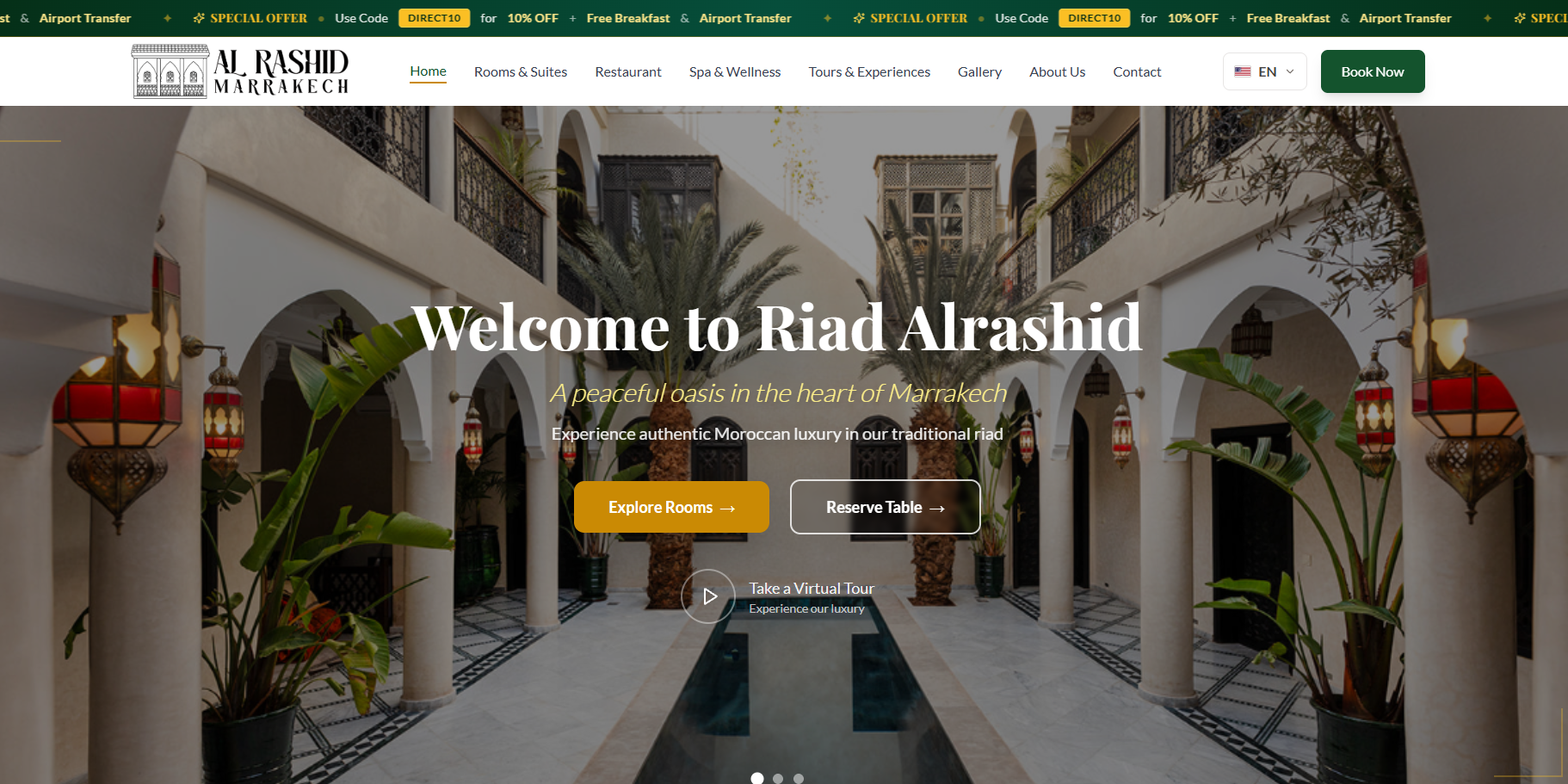 Riad Alrashid Luxury Hotel & Admin Management Dashboard