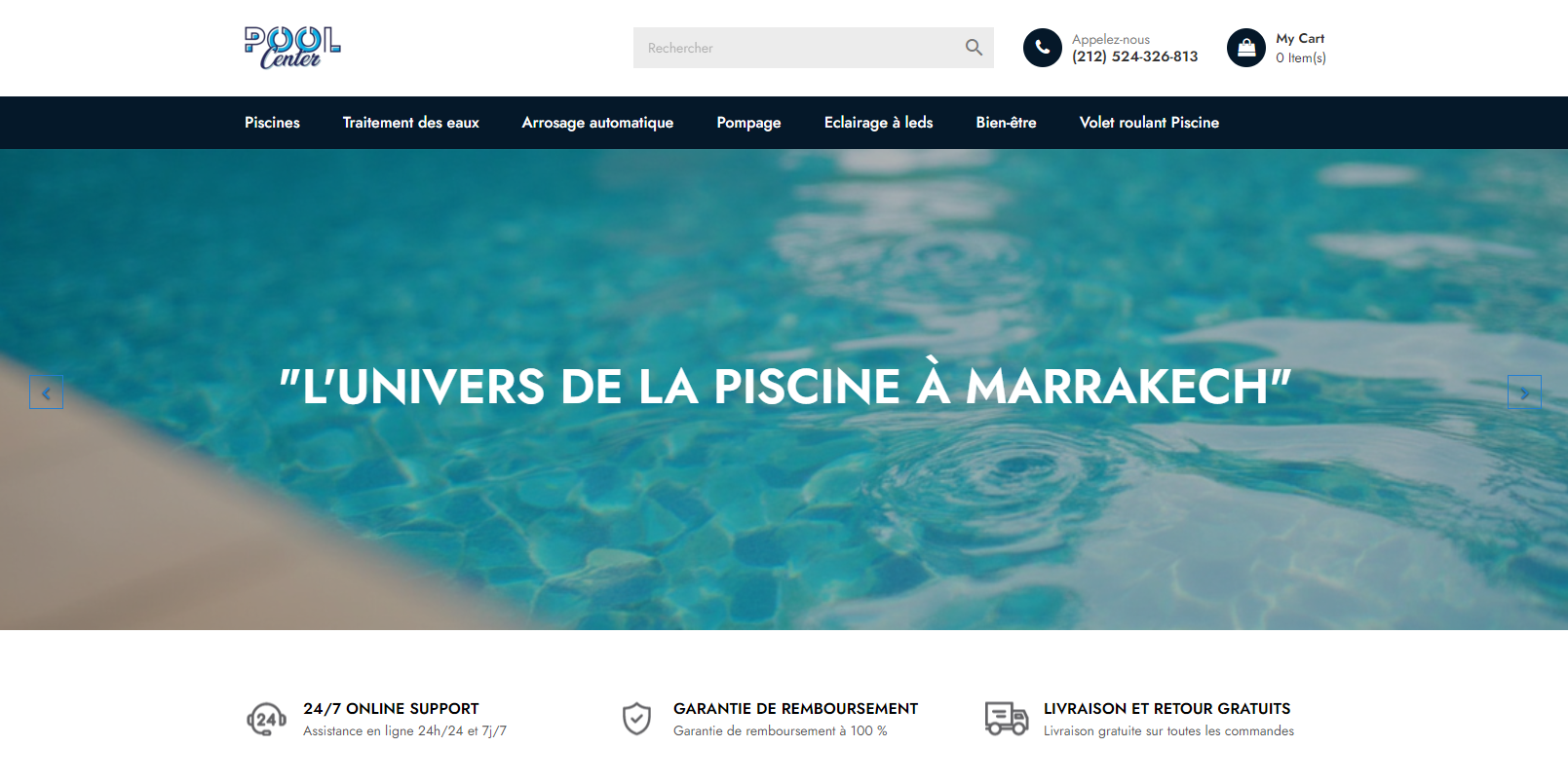 Pool Center E-Commerce Platform Marrakech Interface
